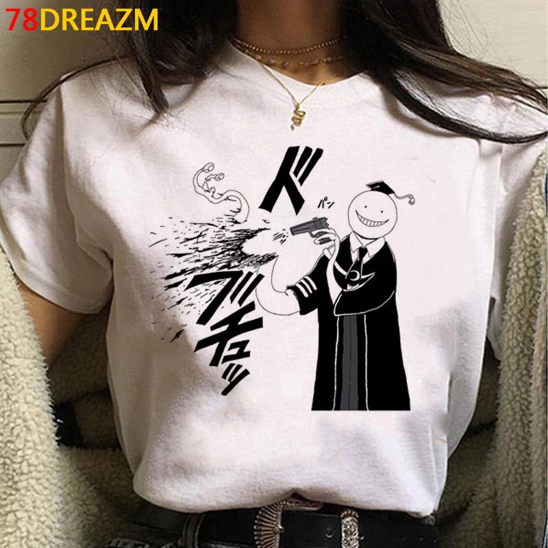 Japońskie Anime Damski/Męski T-Shirt Assassination Classroom Oversize T-Shirty Vintage Grunge Casual 2023 Letnia Odzież Topy Koszulka