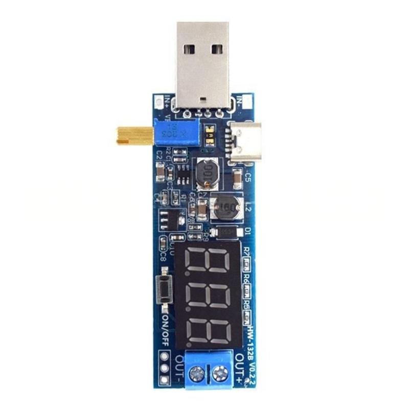 USB Boost Power Supply Module with Adjustable Output DC1.2V to 24V Overcurrent Protections for DIY Applications