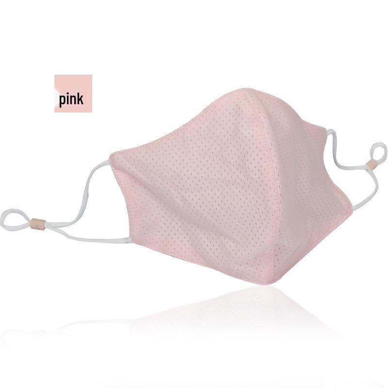 Summer Ice Silk Breathable Cycling Mask - Double-Sided Mesh, Ear-Hanging, Unisex.
