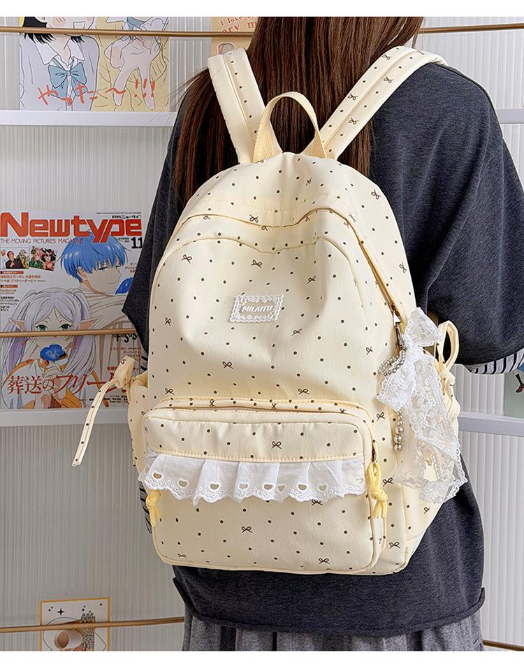 Schoolbag Japanese cute girl lace bow backpack high value student campus schoolbag girls travel small backpack