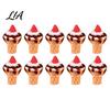 Doll Mansion Food Accessories 10Pcs Mini Ice Creams, Tiny 3D Strawberry Jam Resin Dessert Pretend Play Toys Miniatures for Mansion, DIY