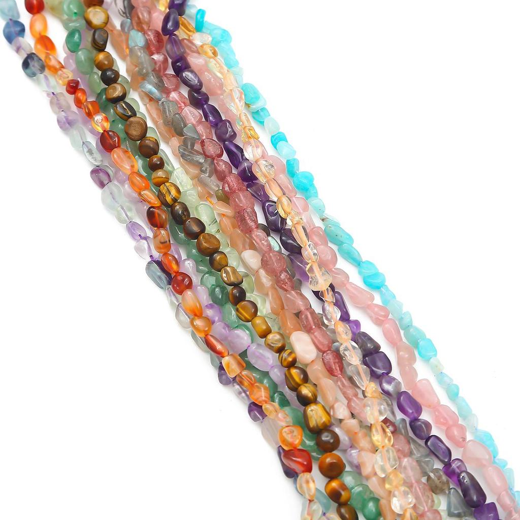 40-55 ks Přírodní barevný kámen nepravidelného tvaru volné korálky pro výrobu šperků DIY příslušenství k náramkům náhrdelník 15'' šňůra