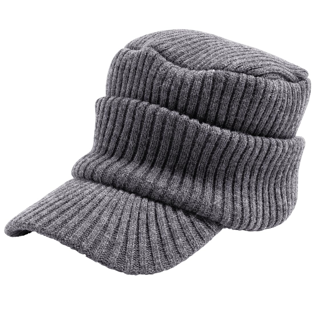 

Brimmed Knit Cap Large Size Ribbed Knit Cap Hat Loose Size Knit Casquette Unisex Cold Protection Earmuffs Size [Loo&c] Men s [Free (56-64cm) - древесный уголь