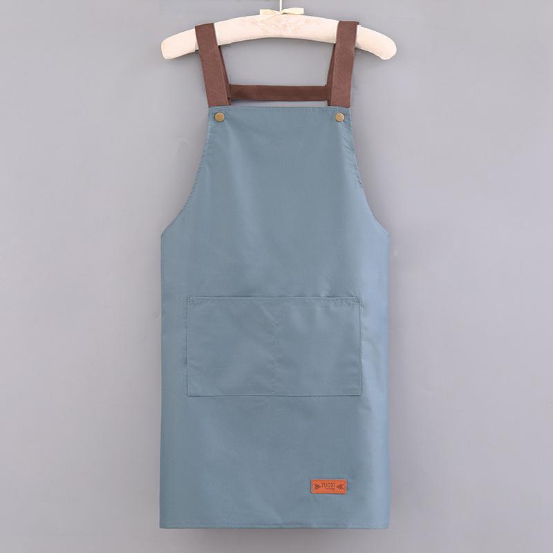 Unisex wasserdichte ölabweisende Küchenschürze mit großer Tasche und verstellbarem Riemen - Einfarbige, Übergröße