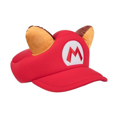 BIOWORLD Mario Cosplay Tail Mario Adult Headwear Halloween Event Party Super Mario Brothers Hat Video Game Multicolor OSFA