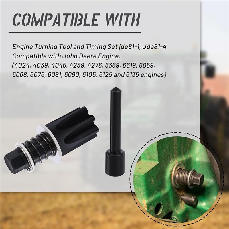 Engine Turning Tool And Timing Pin Kit For John Deere 4024, 4039, 4045, 4239, 4276, 6359, 6619 JDE81-1 JDE81-4