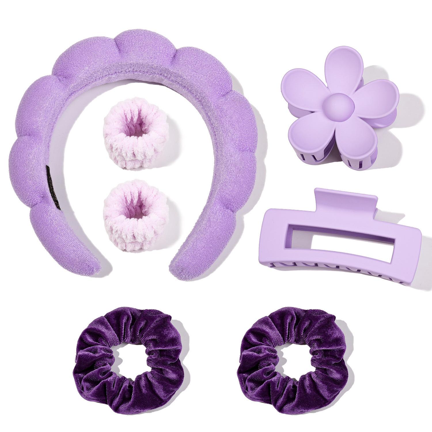 

Спа-повязка на голову и набор наручных повязок для ухода за кожей, повязка на голову для мытья лица, заколки для густых волос, милая пушистая губка, пузырьковый макияж