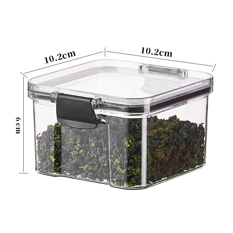 Floral Square Tea Box 460ml with Four Airtight Food-Grade Plastic Compartments