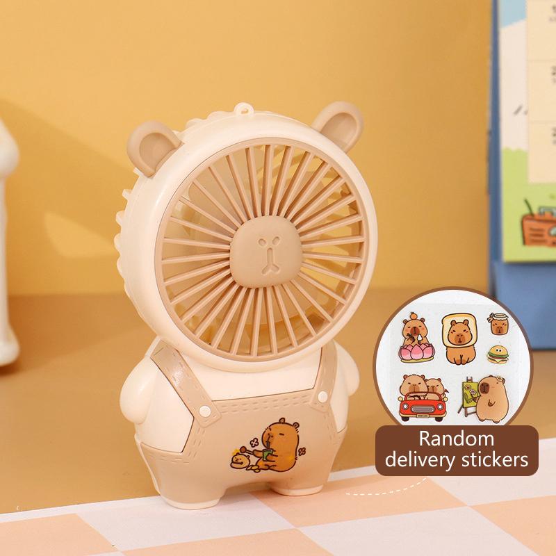 Cartoon Cute Capybara Fan High Quality Summer Portable Handheld Fan Mini Pocket Fan Rechargeable Desktop Fan Gifts