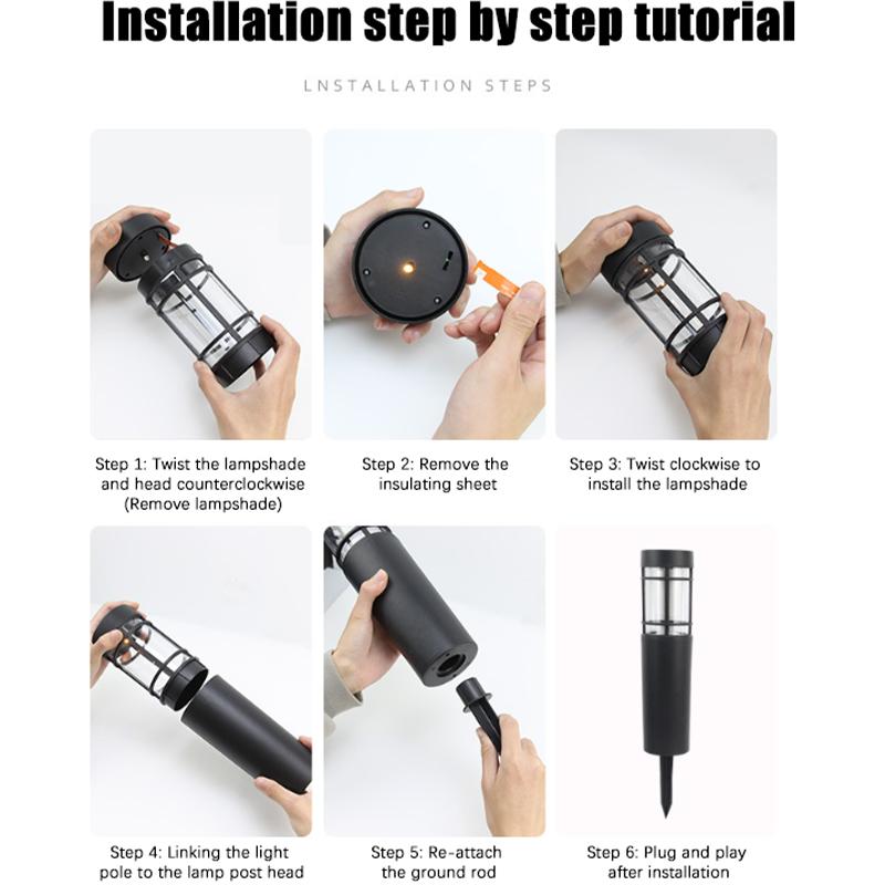 1/2/4/8/10 Pack Solar Garden Pathway Lights Outdoor LED Lighting Ground Plug Bollard Light for Patio, Gardens, Pathway,Lawn,Yard