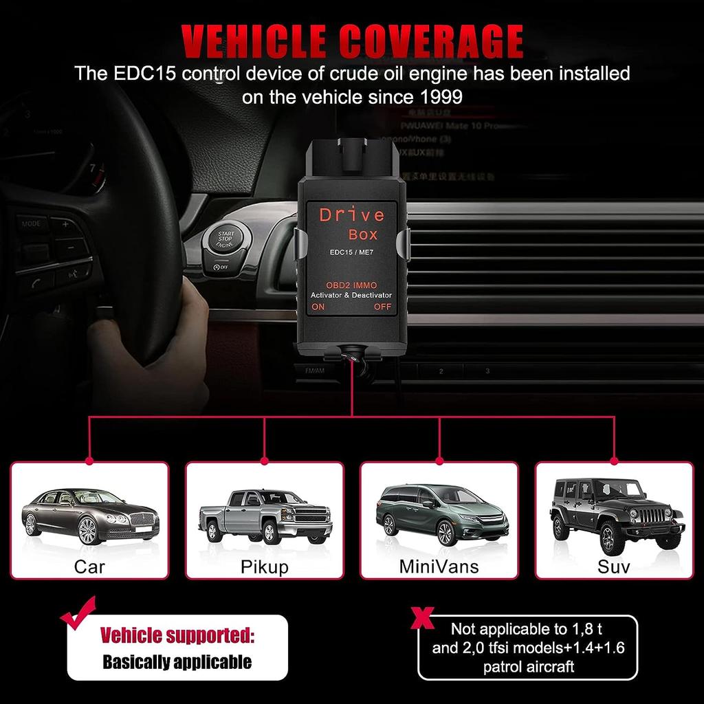 Drive Box EDC15/ME7 OBD2 IMMO Deactivator Activator OBD2 Drive Box IMMO Deactivator Activator