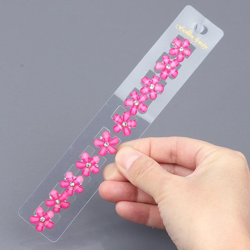 Children's Braided Small Flower Crystal Hairpin Hair Clip Hairpin Style Mini Hairpin for Bridesmaid Accessories