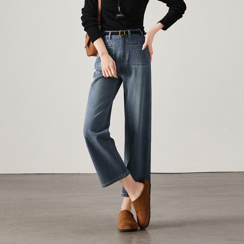 SOFSIL Women's High-Waist Straight-Leg Cropped Jeans