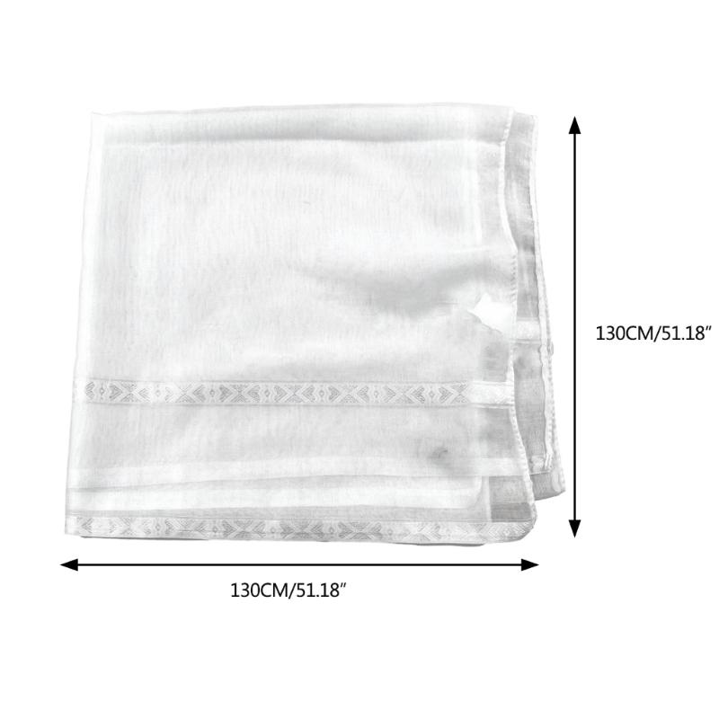 Classical Headwrap Shemagh Scarf for Muslims Arab Keffiyeh Headscarf for Arabian Dubai Ethnic Neck Wrap White Shemagh