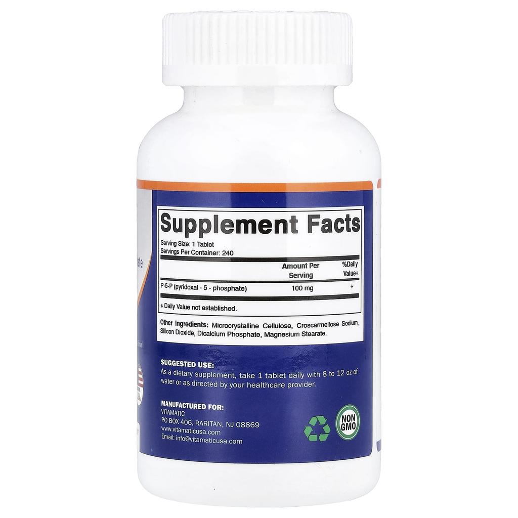Vitamatic P-5-P, 100mg, 240 Tablets