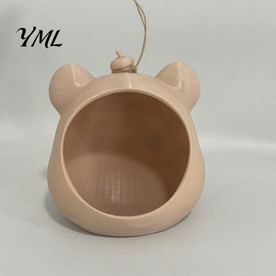 Outdoor Yard Ornament Mouse Head Squirrel Feeder, Funny Animal Face Patio Feeder Hanging Wildlife Feeding Station for Garden Backyard Decor