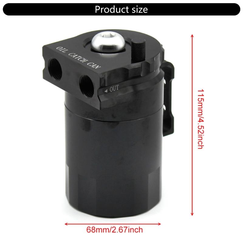 Oil Separator Reservoir Tanks Oil Catch Aluminum Can Kit Baffled with Air Filter Universally for Most Car