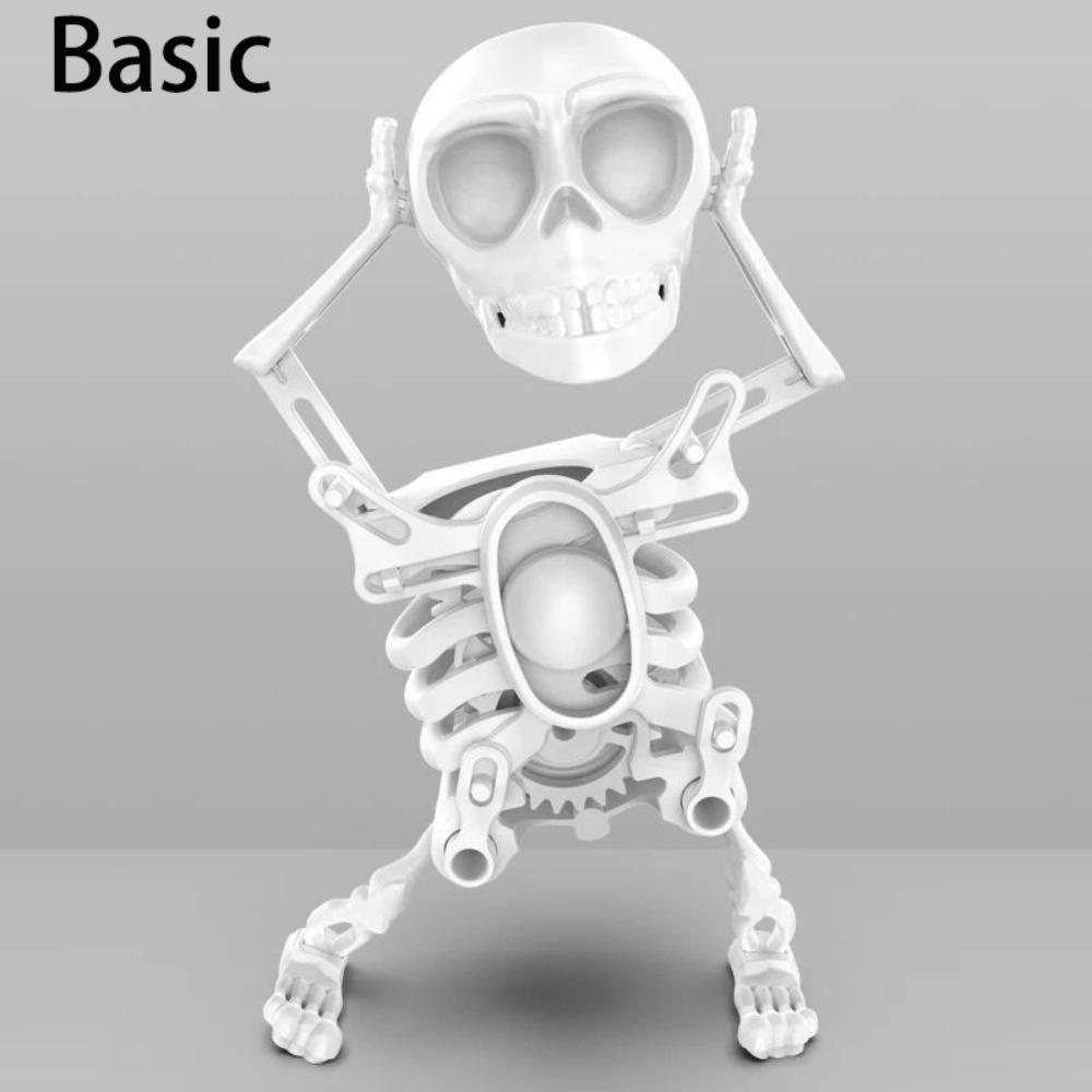 With Music Dancing and Swinging 3D Skull Toy with Lights Wind Up Skeletons New Dancing Skeleton