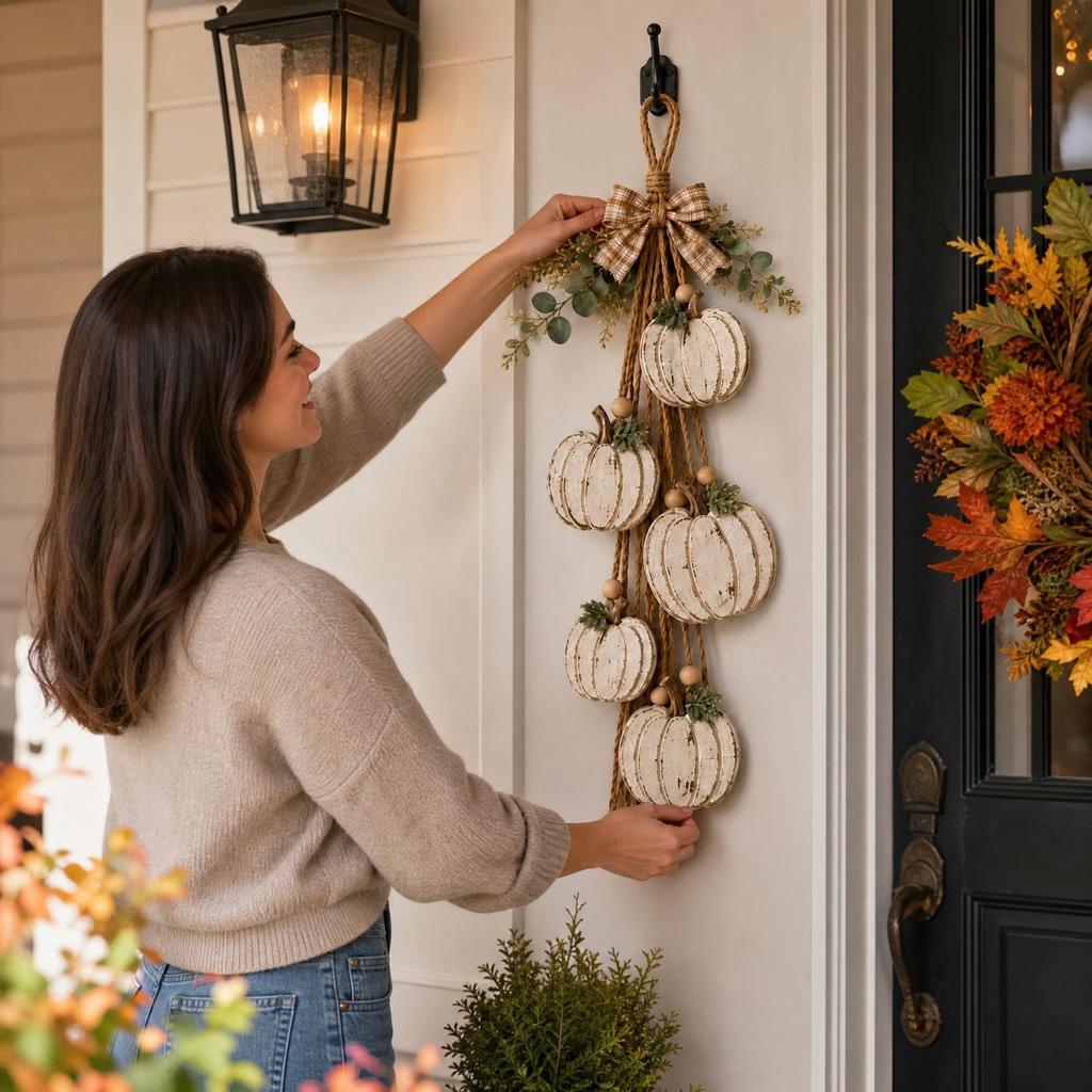 Hängende Kürbisförmige Wanddekoration für die saisonale Herbstdekoration zu Hause