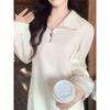 Hepburn-style French Dress: Plus Size Slimming, Autumn/Winter, Cinched Waist, Polo Collar, Structured Shoulders, Inner Layer