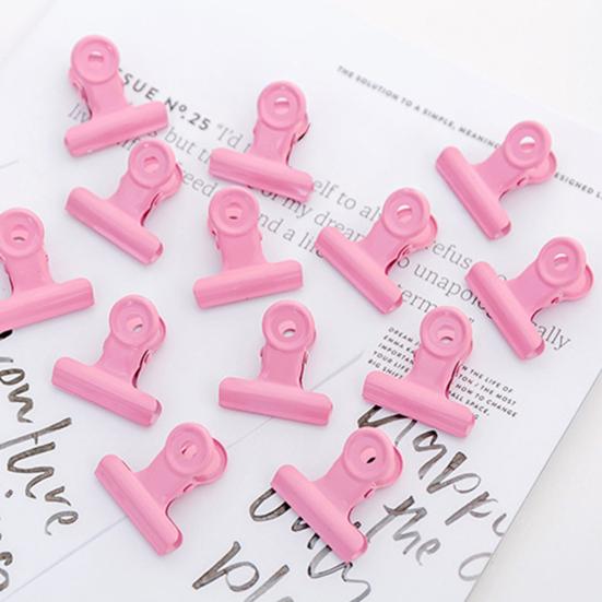 8PCS Binder Clips Round Tail Safety Design Metal Clips Stable Clamping Force Macaron Fresh Color Clips Rust Resistant Office School Supplies