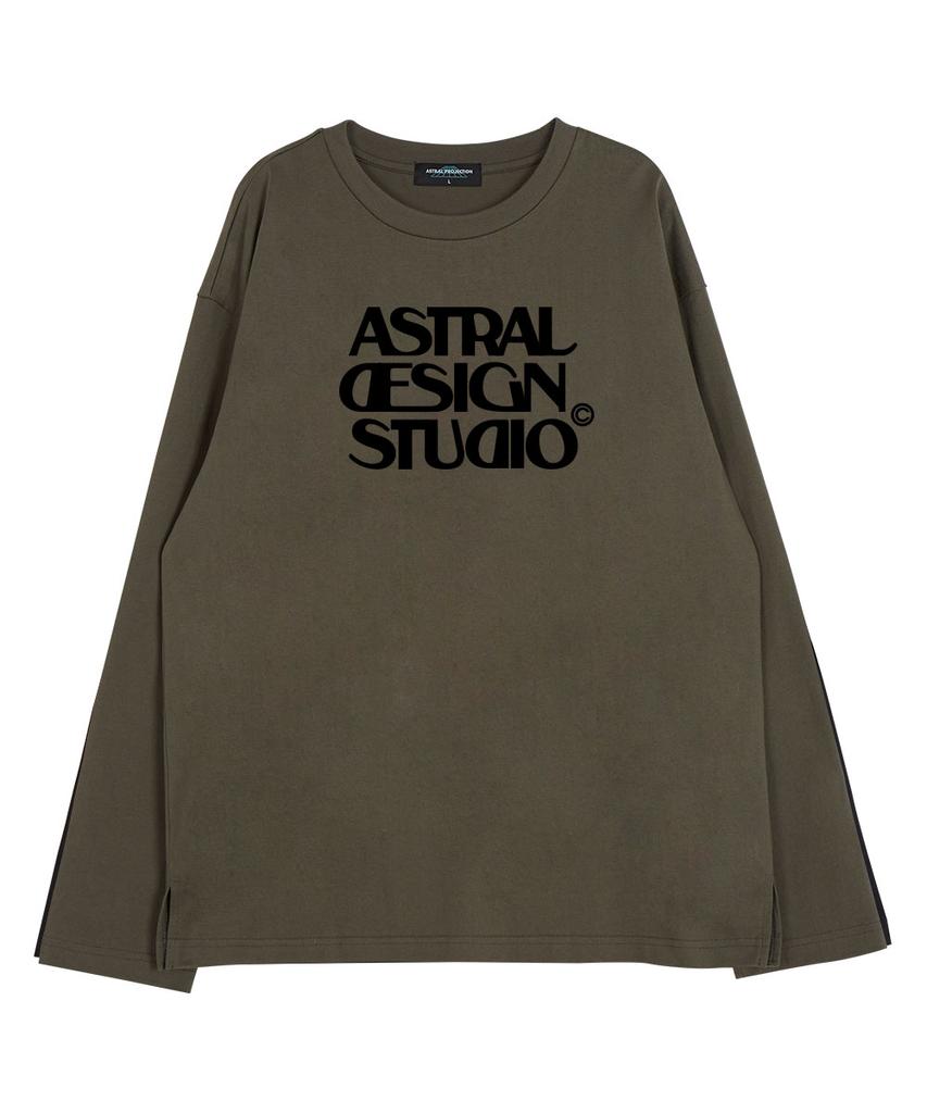 ASTRAL PROJECTION Astral Design Studio Round Neck 13-Count Cotton Long Sleeve T-Shirt_Khaki