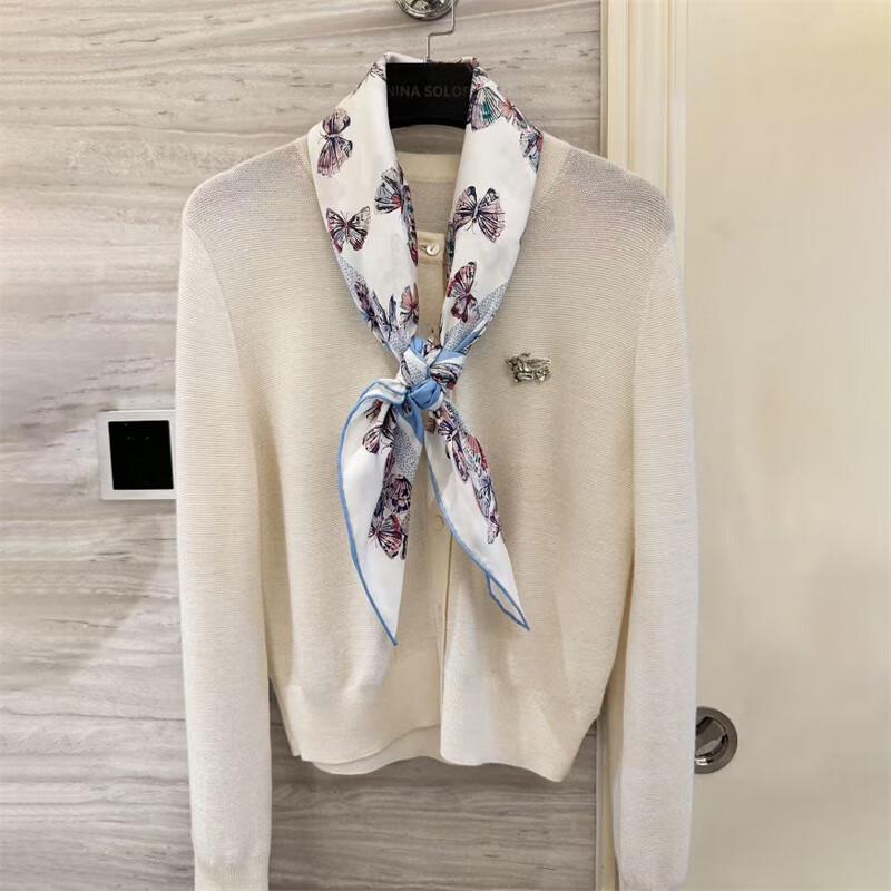 NINA SOLOR Butterfly Twill Silk Scarf