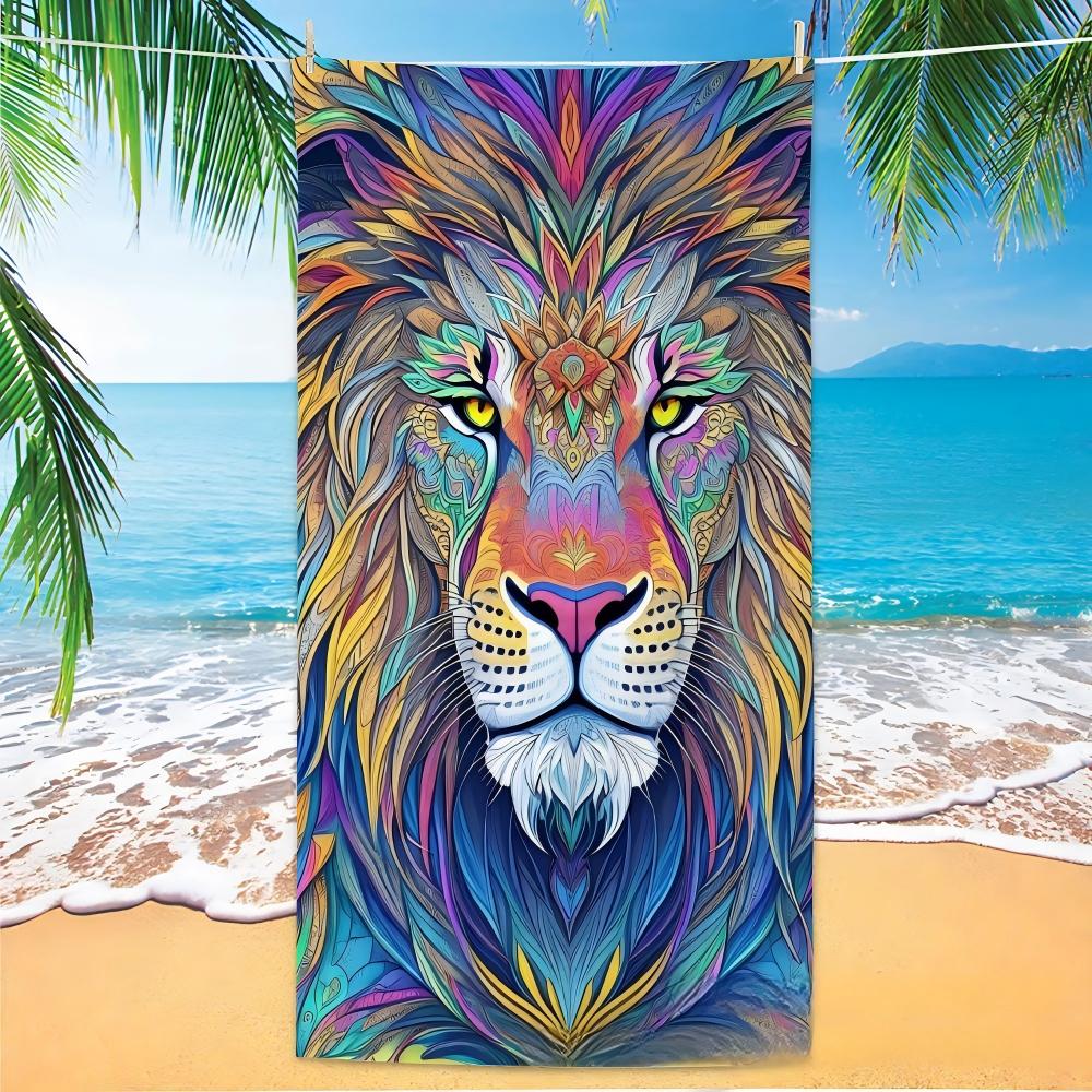 Pastel Bohemian Beach Towel Geometric Pattern Microfiber Quick Dry Bath Towel