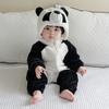 Soft Baby Hooded Rompers Coral Fleece Children Pajamas Kawaii Infant Jumpsuits  Autumn