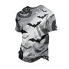 Men's Halloween Vintage Short Sleeve T Shirt Loose Breathable Summer Sports Street Casual Everyday Top with Pumpkin and Bat Print