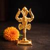 Metall-Trishul für Puja & Heimtempel-Dekoration | Dekoratives Lord Shiva Dreizack-Idol | Messing-Finish Spirituelles Symbol für Mandir,