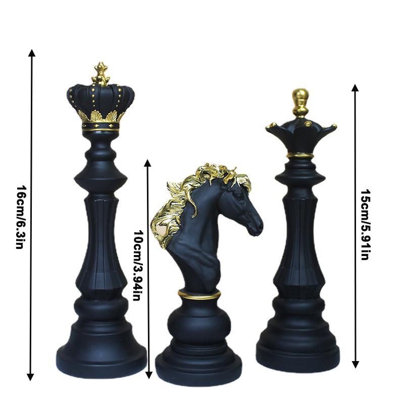 Classic Chess Piece Decoration Accessories Resin King Queen Knight Crafts Desktop Study Living Room Decoration Chessman