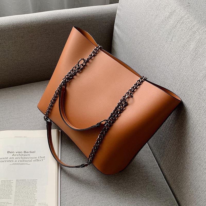 European and American Foreign Gas Soft Leather Large-capacity Bag New Korean Version Foreign Gas Chain Tote Bag Fashion Handbag