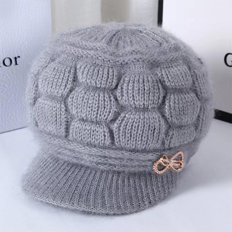Women's Winter Velvet Wool Hat for Elderly