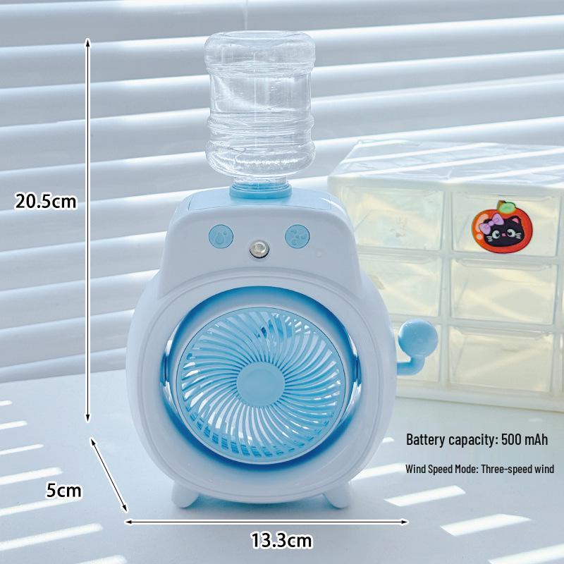 

Portable Desktop Humidifier & USB Charging Fan - Compact Spray Cooling Air Conditioner & Hydrating Fan Combo 13.3*5*20.5 cm