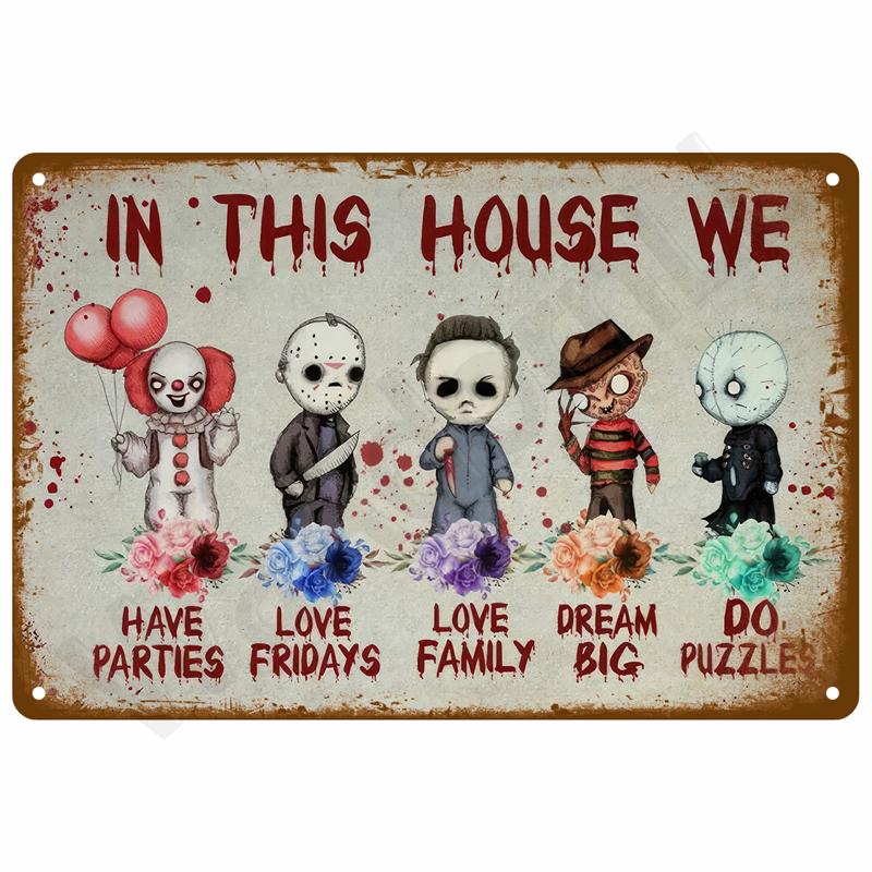 Vintage Metal Plate Tin Sign Plates Bar Retro Metal Sign Wall Art Mural Aesthetic Room Home Decor Items Poster Garage Decorat