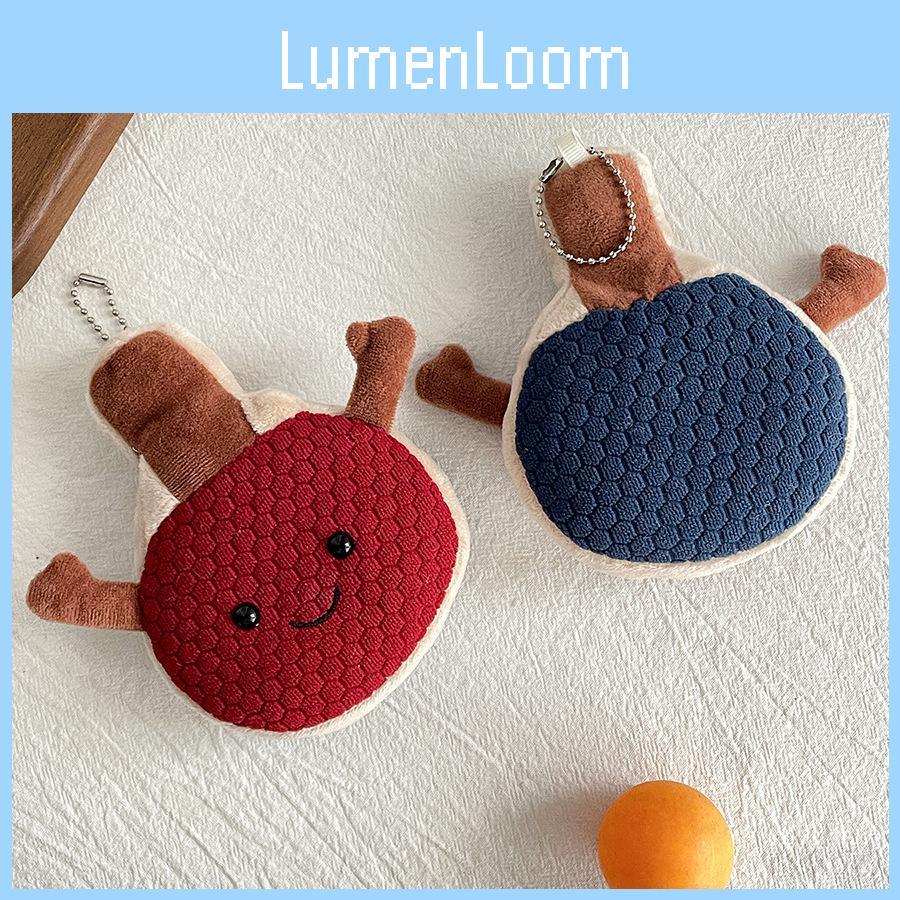 Table Tennis Racket Plush Keychain Soft Stuffed Toy With Pp Cotton Filling For Kids Gift