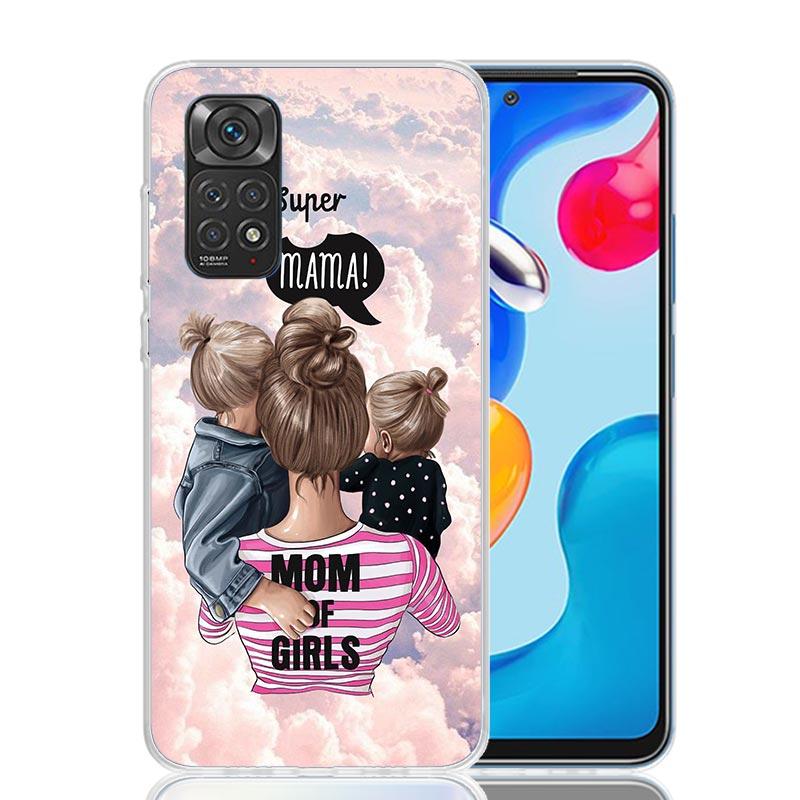 

Girl Super Baby Mom Pink Phone Case For Xiaomi Redmi Note 14 13 14S 12S 12 11S 11T 11E Pro Plus 10S 10 9S 9 Art Customized Coque Note 14 Pro Plus