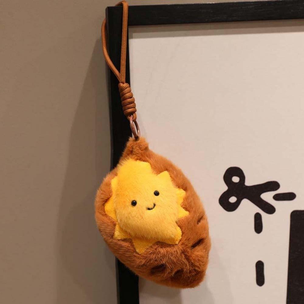 Soft Roasted Sweet Potato Pendant PP Cotton Plush Doll Key Ring  Festival Gifts