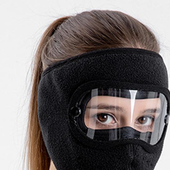Thermal Mask with Removable Goggles Fleece Warm Mask Breathable Winter Mask Windproof Full Face Protection for Skiing Cycling Hiking Running Men Women