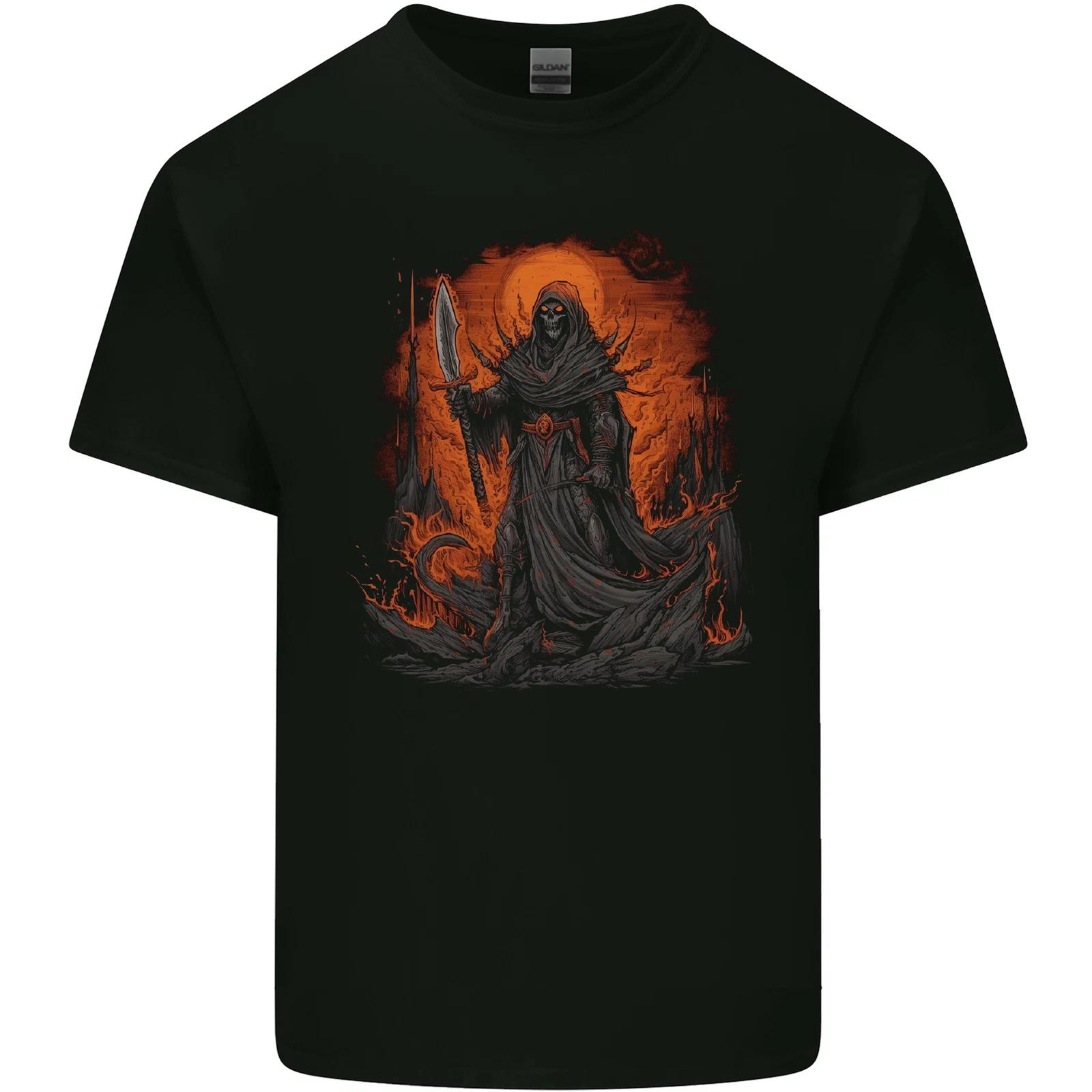 The Grim Reaper in the Depths of Hell Kids T-Shirt Childrens 2XL
