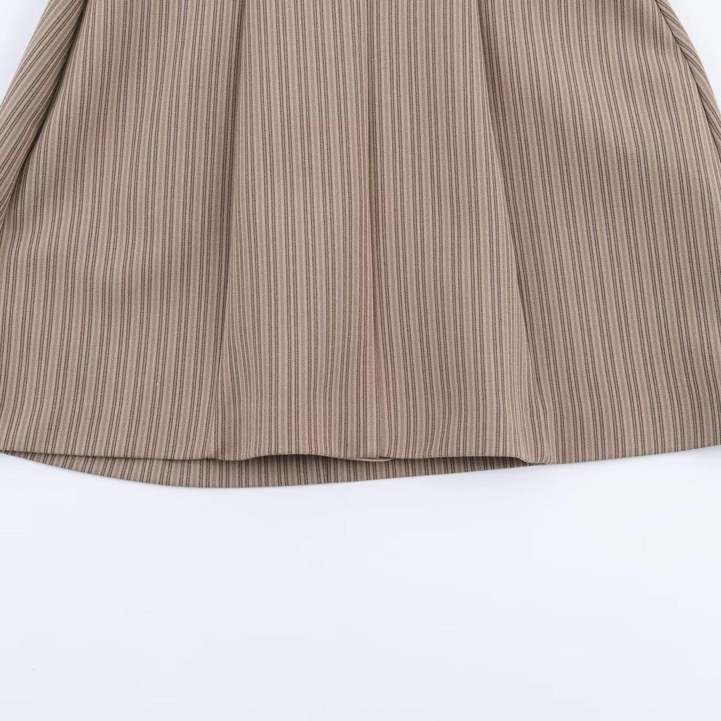 2026 Spring Women's Striped Waist-Cinching Slim Dress - European & American Style