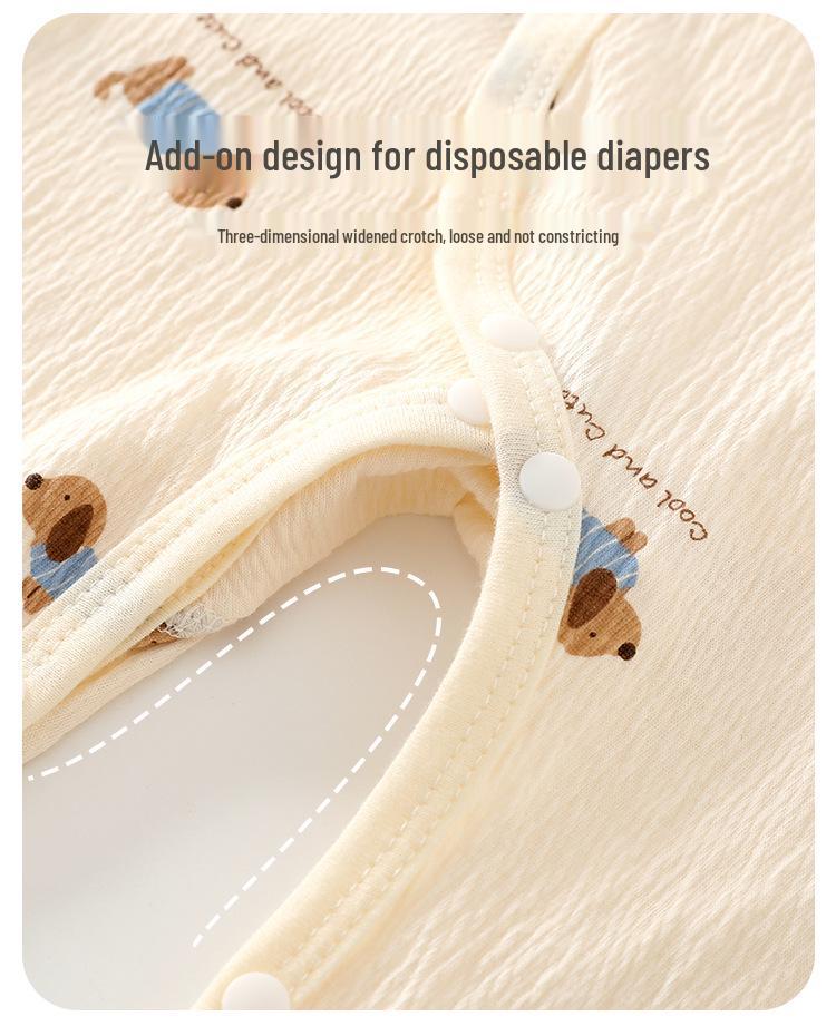 Newborn Baby Cotton Butterfly Romper Pajamas - Summer Thin Monk Suit