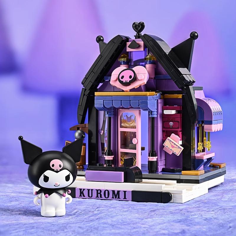 Genuine Keeppley  Building Blocks Street Scene Series Model  Mymelody Kuromi Splicing Toy Pompom Purin Gift