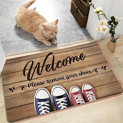 1PC Welcome Pattern Kitchen Rug Non-Slip Door Mats Pop Design Bathroom Rug Bath Mat Carpet for Home Sink Laundry Decor