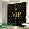 2 Stück Vorhänge mit Kronen-VIP-Druck, geeignet für Schlafzimmer-, Wohnzimmer-, Küchendekoration, Heimdekoration, Fensterdekoration