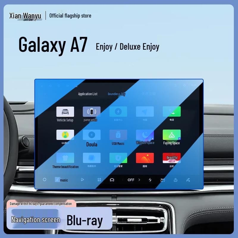 Tempered Film for Geely Galaxy A7 Central Control Screen - Car Interior Decoration and Navigation Sticker