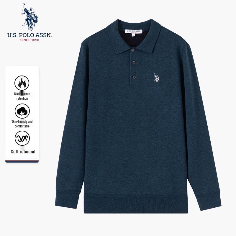 U.S. Polo Assn. Herren Business Casual Langarm-Poloshirt