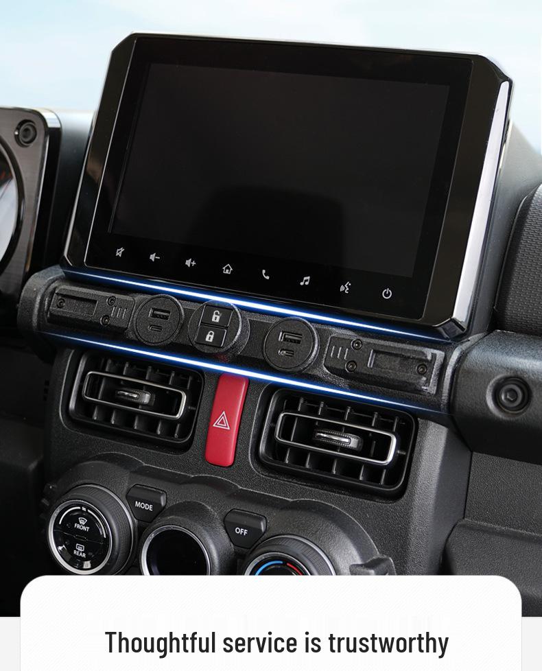 2019+ Jimny Center Console Upgrade: Multifunctional Electronic Components, Expansion Dock, Dual-Booth Design.