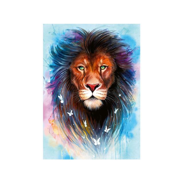 Poze de perete cu imprimeu animal de leu de culoare pentru living Cuadros Decoracion Salon Canvas Wall Art Back To The Future Paris